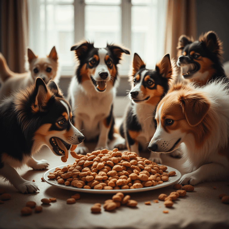 perritos comiendo