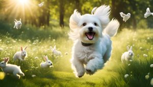 bichon jugando