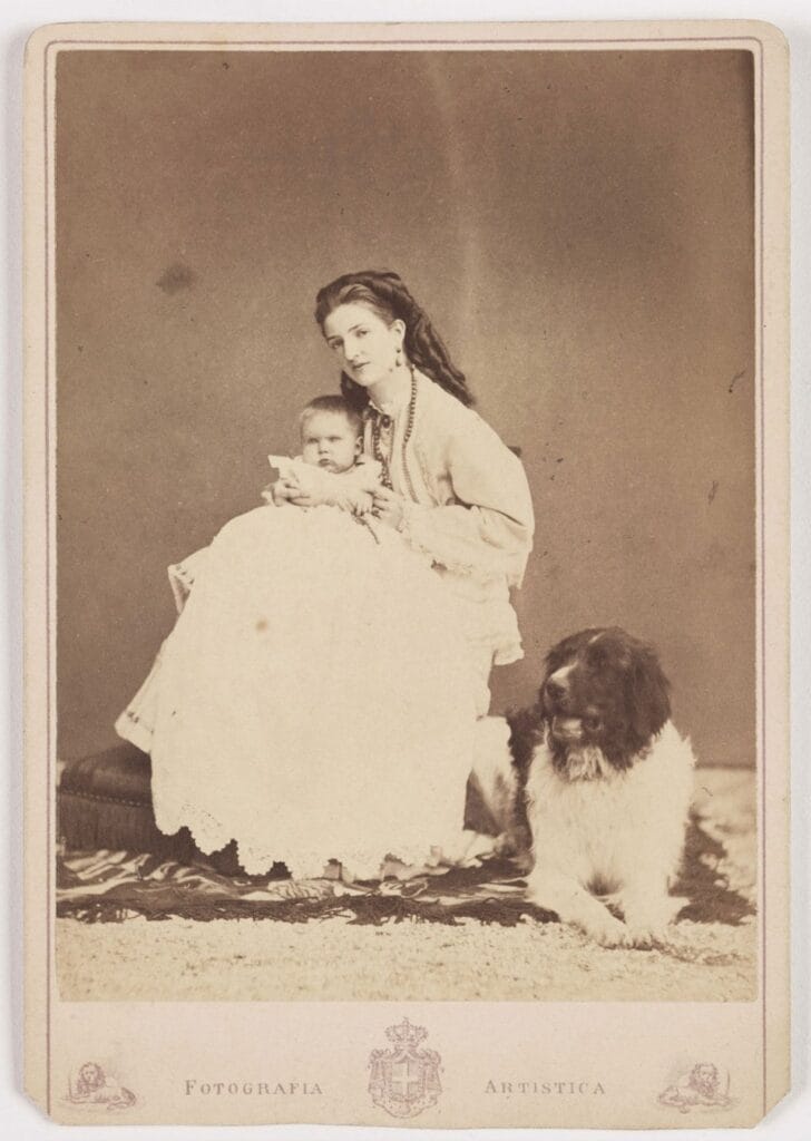 familia con un landseer